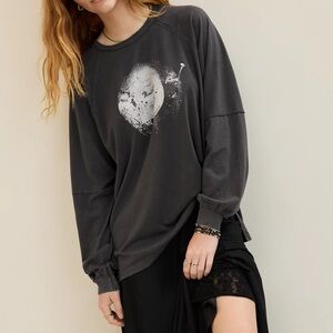 Aerie Charcoal Graphic Long Sleeve Tee